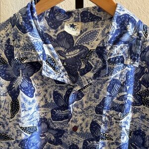Converse All Star Blue Floral Button-Up Shirt